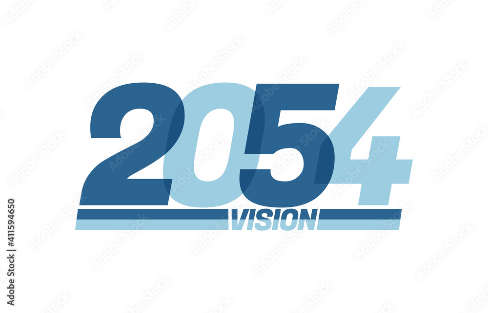 Happy new year 2054. Typography logo 2054 vision, 2054 New Year banner Happy new year 2054. Typography logo 2054 vision, 2054 New Year banner
