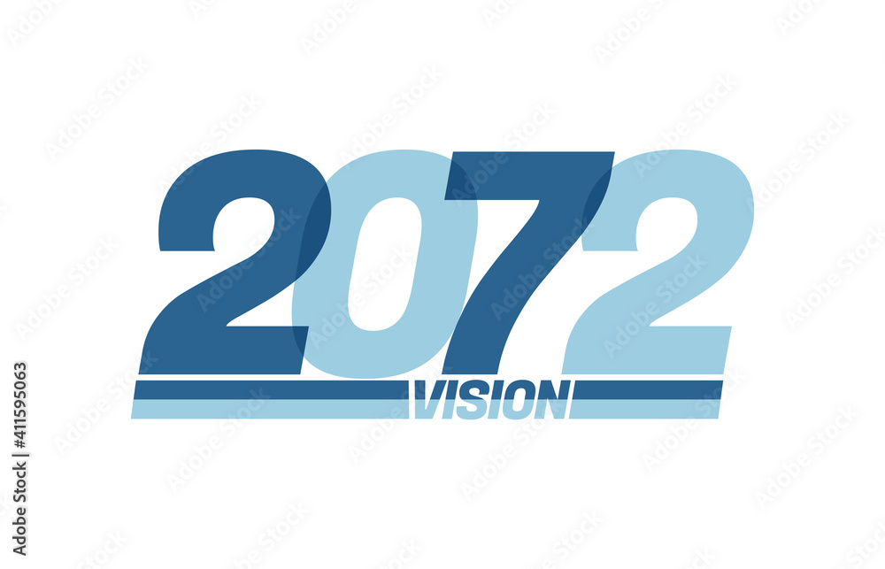 Happy new year 2072. Typography logo 2072 vision, 2072 New Year banner Happy new year 2072. Typography logo 2072 vision, 2072 New Year banner