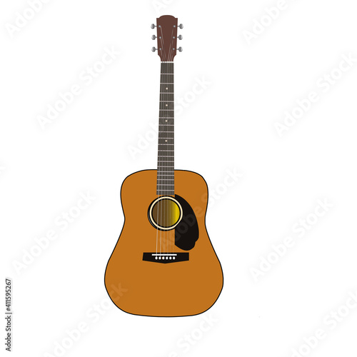 acoustic guitar isolated on white