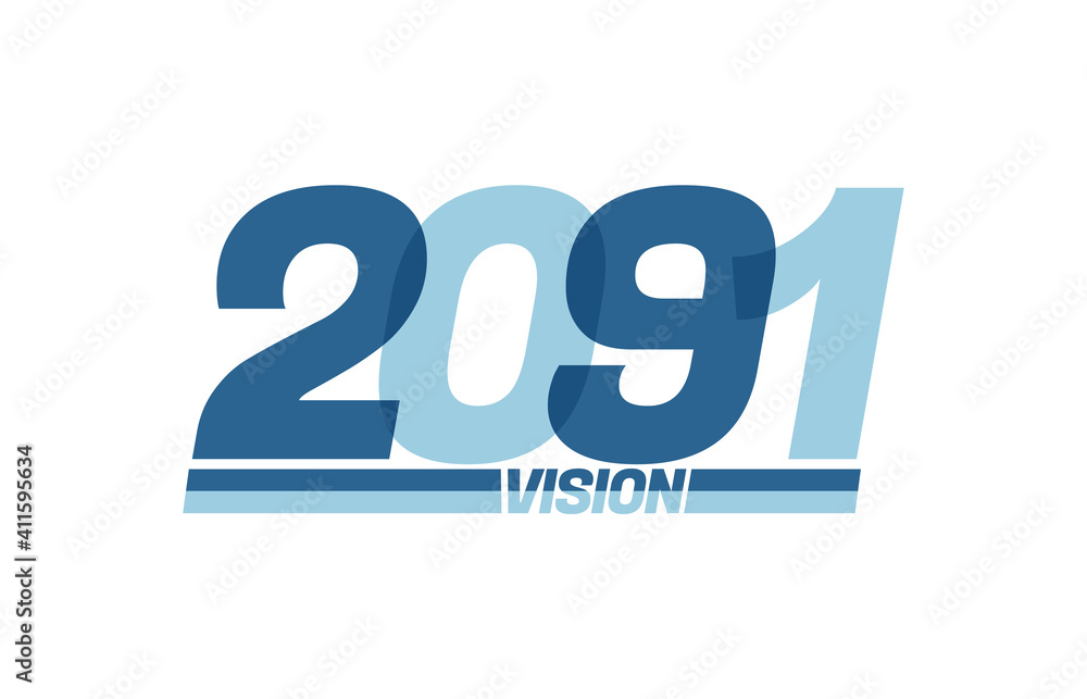 Happy new year 2091. Typography logo 2091 vision, 2091 New Year banner Happy new year 2091. Typography logo 2091 vision, 2091 New Year banner
