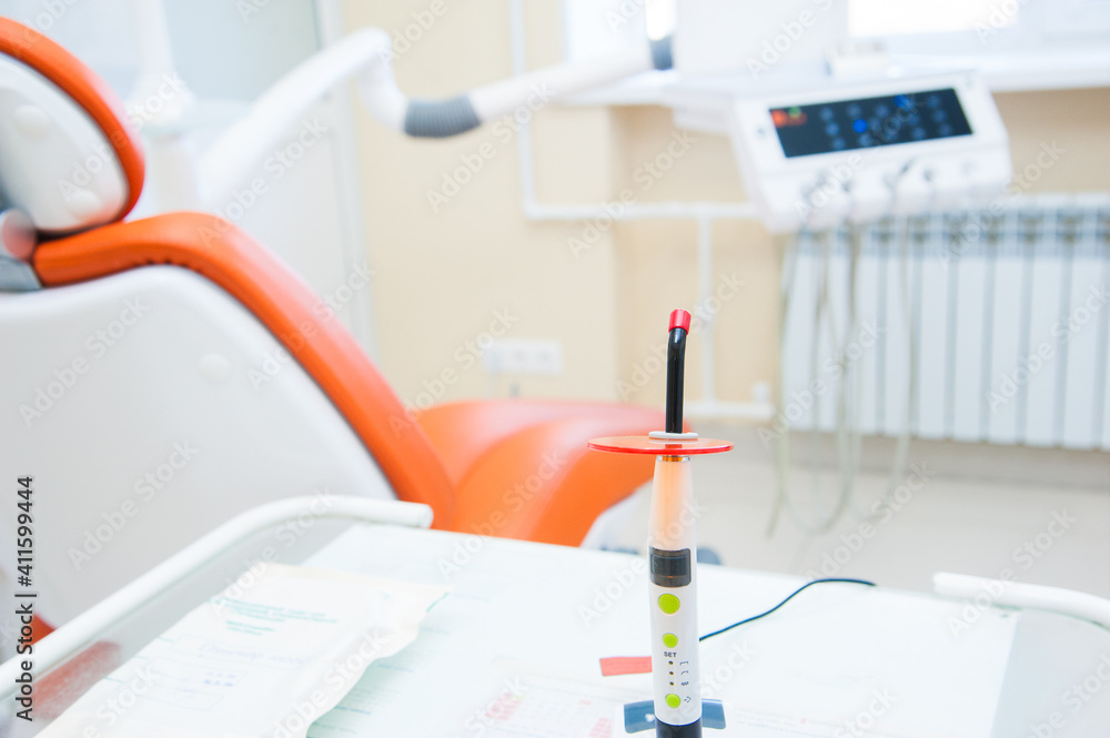 Professional Dentist tools in the dental office