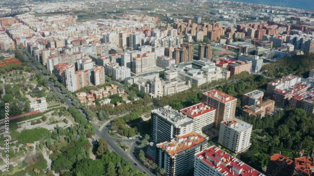 Flight over beautiful Valencia in Spain Flight over beautiful Valencia in Spain