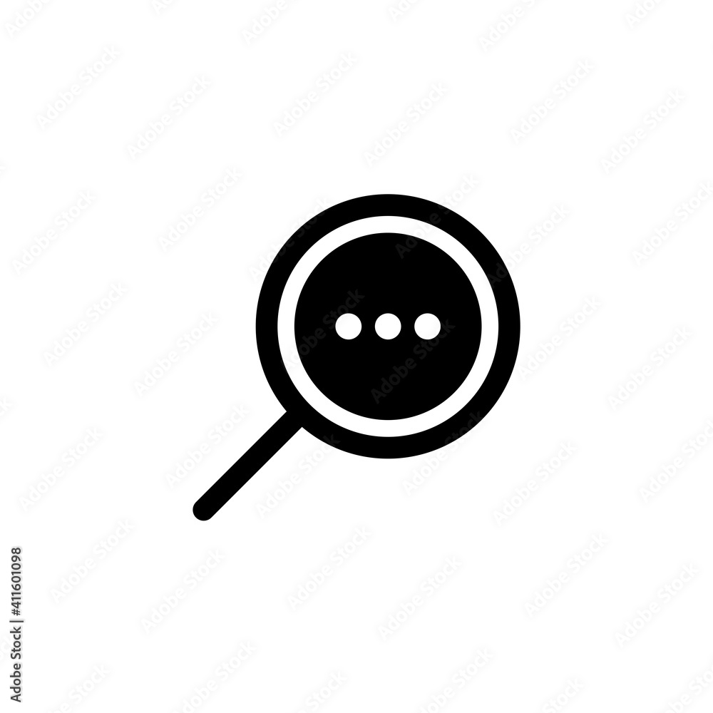 Search magnifying glass icon in glyph or solid black style. Vector Search magnifying glass icon in glyph or solid black style. Vector
