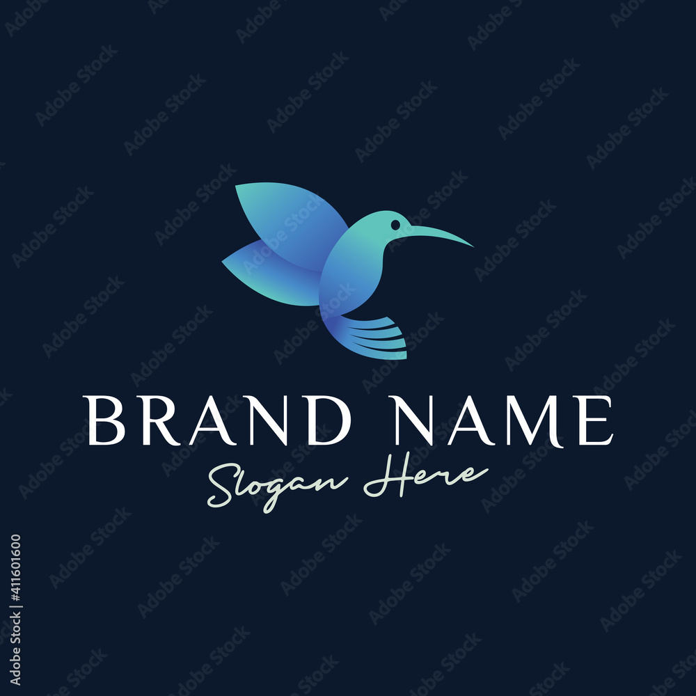 Obraz premium Beauty Hummingbird logo design premium