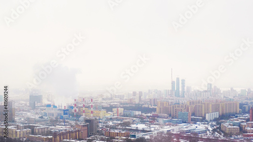 Canvas Print Panoramic view of winter Moscow, skyline