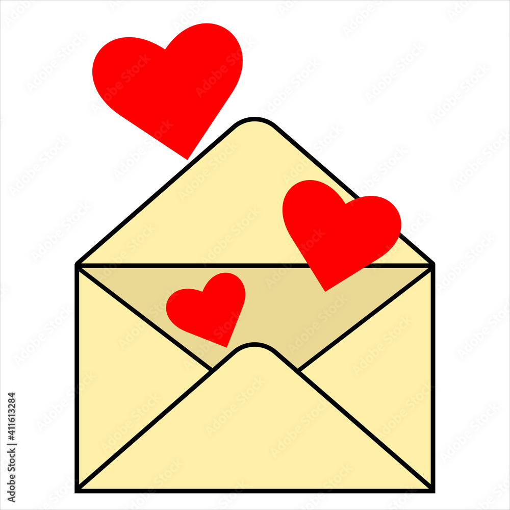 mail envelope with hearts mail envelope with hearts