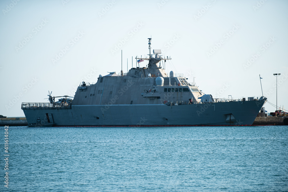 Key West, FL, USA, 2020: Warship in Florida. Navy.