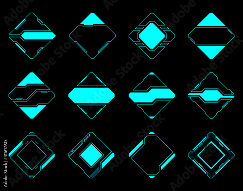 Abstract frame hud technology futuristic user interface.	