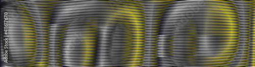 Gray deformation abstract banner with curved metallic surface in trendy halftones Monochrome background saver for interior decor, mobile apps, business card, image of blog, poster.