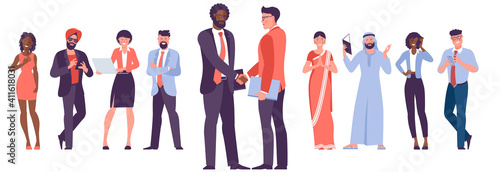 Diverse business people shake hands