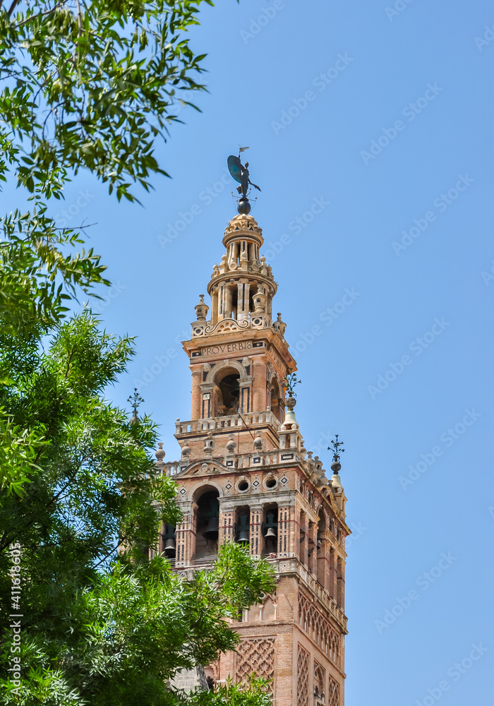 Giralda tower of Seville Cathedral, Andalusia, Spain