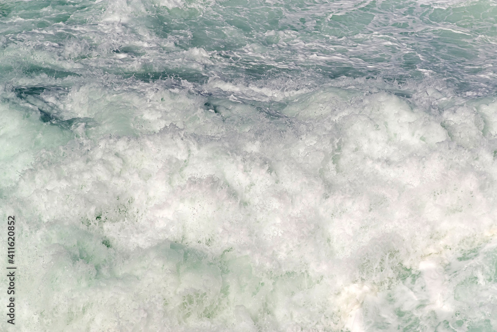 Fototapeta premium big ocean waves breaking in atlantic ocean during storm