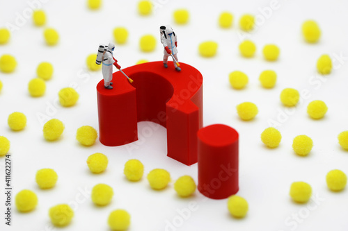 Fragezeichen mit Viren