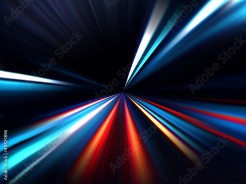 High speed. Radial motion blur background. Vector illustration.