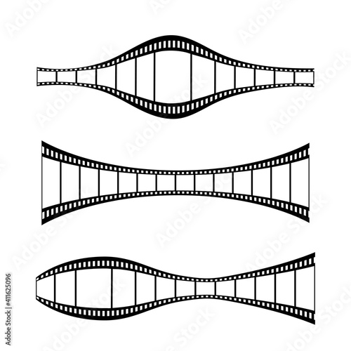 Set of film elements for cinematography vector illustration