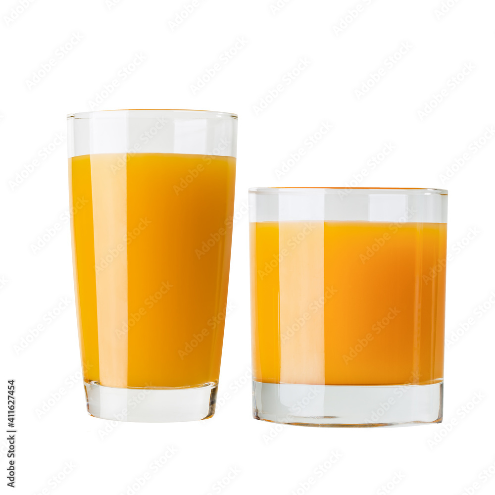 Glass of fresh juice isolated on white background Glass of fresh juice isolated on white background