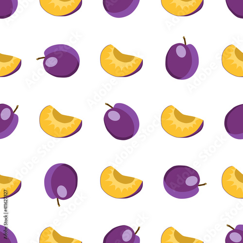 Illustration on theme big colored seamless purple plum