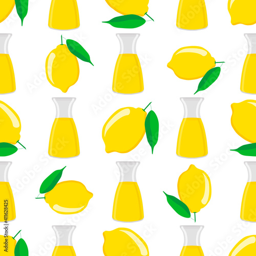 Illustration on theme big colored lemonade in lemon jug