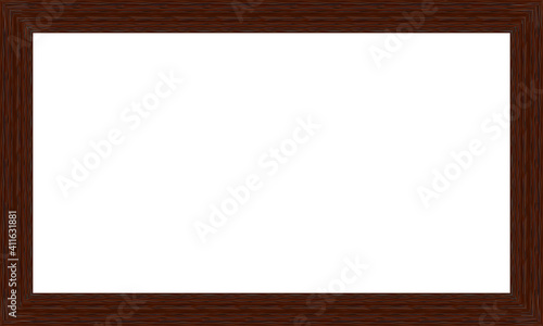 wooden brown photo frame. vector illustration scalable to any size