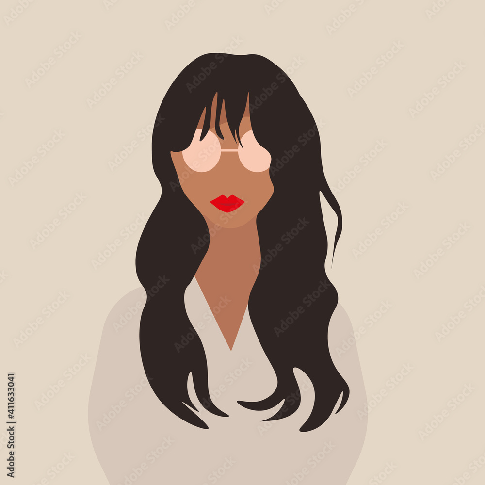 minimalistic posters with a  woman . Vector illustration