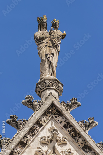 The Church of Saint-Nizier (Eglise Saint-Nizier, 16th century) - church in Presqu'ile district of Lyon. Its name refers to Nicetius of Lyon, a bishop of city during 6th century. Lyon, France.