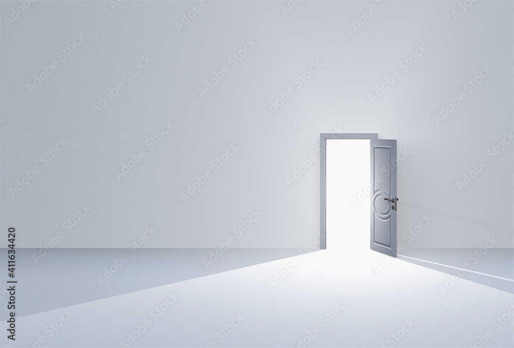 Doorway filling room with light Doorway filling room with light