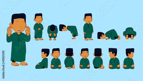 eid ramadan tutorial salah, sholat, sholah pray for boy or kids