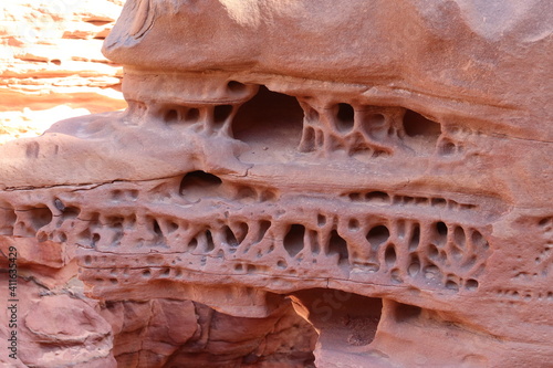 The beautiful shapes caused by erosion in canyon Salama in Sinai in Egypt
