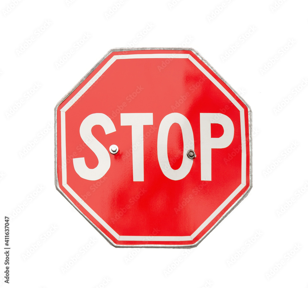 Stop traffic red prohibition sign on the white background Stop traffic red prohibition sign on the white background