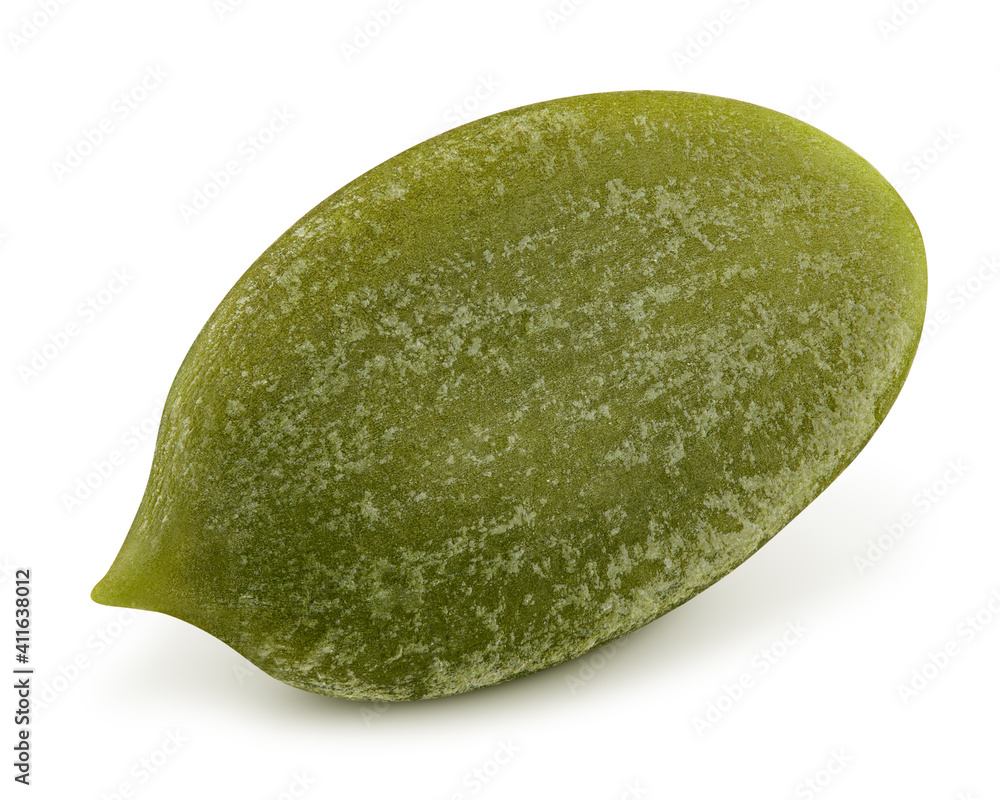 Pumpkin seed, isolated on white background, clipping path, full depth of field Pumpkin seed, isolated on white background, clipping path, full depth of field