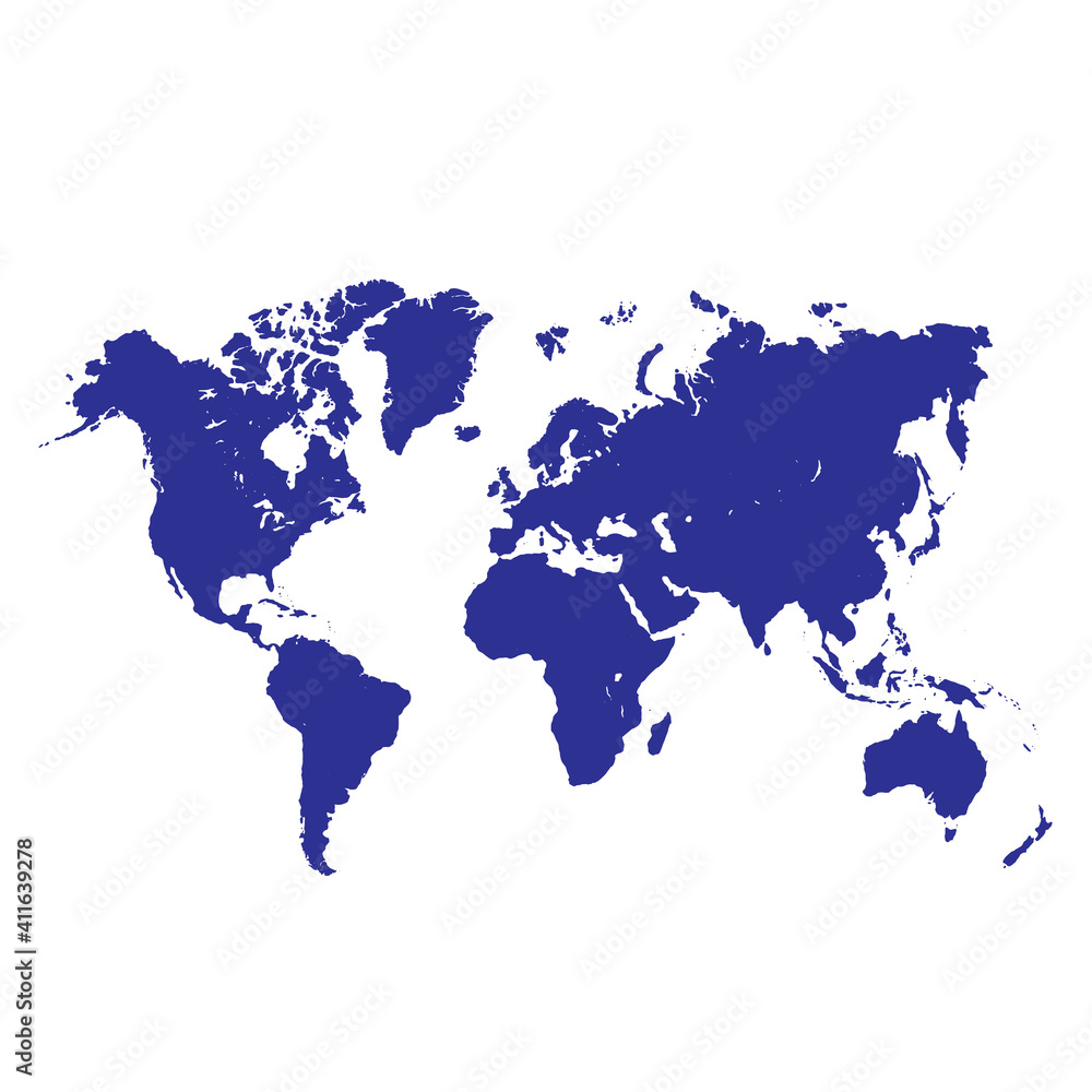World map vector, isolated on white background. World map vector, isolated on white background.