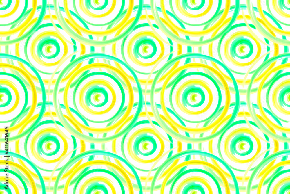 Bright pattern of green rings. Abstract digital background and texture	