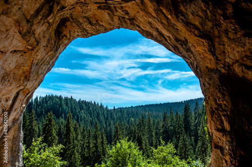 Beautiful view of forest at sunny day from Bijambare caves in Bosnia and Herzegovina
