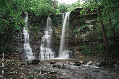Fototapeta Naklejka Na Ścianę i Meble -  Scenic Twin Falls, Triple Falls in Arkansas