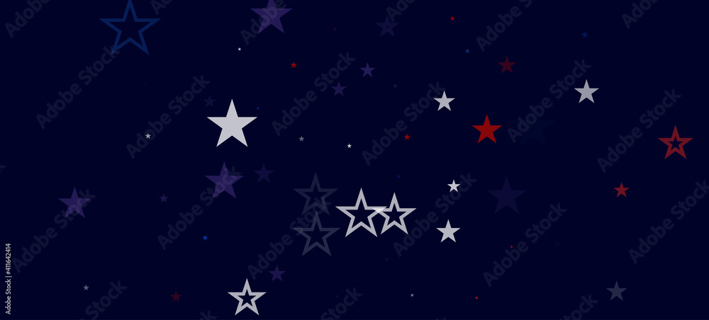 National American Stars Vector Background. USA Veteran's Labor Memorial 4th of July Independence 11th of November President's Day
