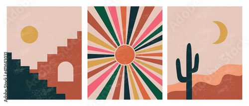 Modern minimalist abstract aesthetic illustrations