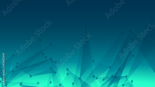 Abstract technology and science polygonal space low poly dark background Tone blue with connecting dots and lines.