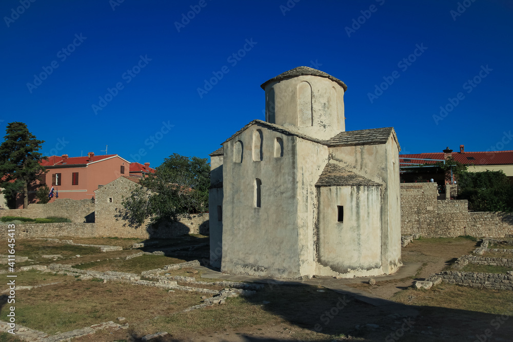 Nin, Croatia / 27th July 2020: Church of the Holy Cross in Nin