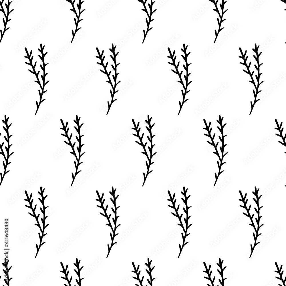 Hand drawn seamless pattern of elements. Floral background for concept design, wedding invitation, t-shirt, notebooks, textile, hipster pattern. Black flowers at white background. Hand drawn seamless pattern of elements. Floral background for concept design, wedding invitation, t-shirt, notebooks, textile, hipster pattern. Black flowers at white background.