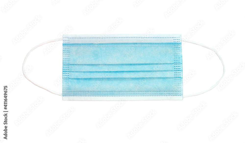 Blue medical mask on white background Blue medical mask on white background