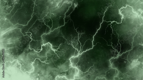  green storm space clouds background