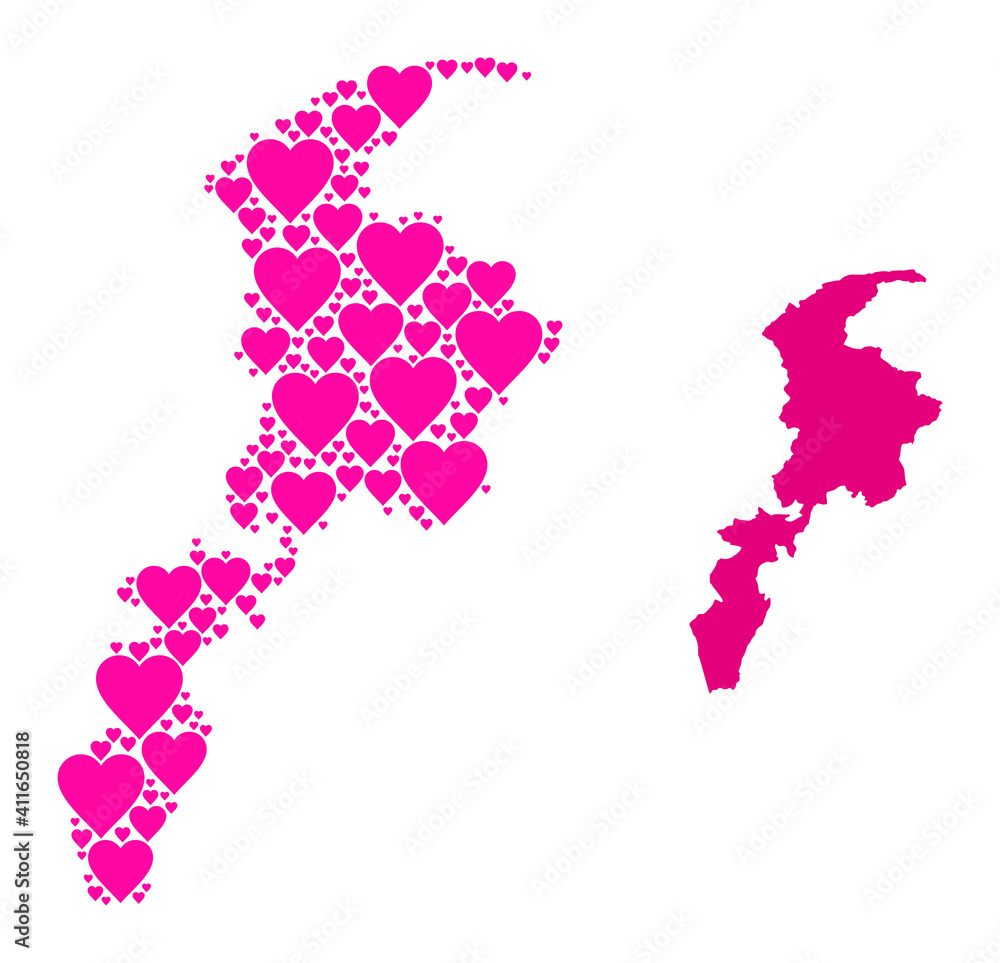 Love mosaic and solid map of Khyber Pakhtunkhwa Province. Mosaic map of Khyber Pakhtunkhwa Province composed from pink love hearts. Vector flat illustration for love conceptual illustrations. Love mosaic and solid map of Khyber Pakhtunkhwa Province. Mosaic map of Khyber Pakhtunkhwa Province composed from pink love hearts. Vector flat illustration for love conceptual illustrations.