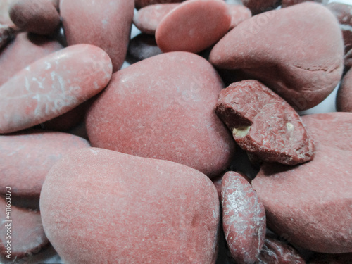 Colorful and many textures pebbles. "Selective focus."