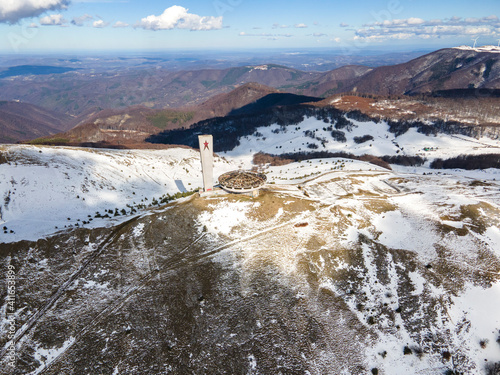 House of Bulgarian Communist Party at Buzludzha Peak, Bulgaria photo