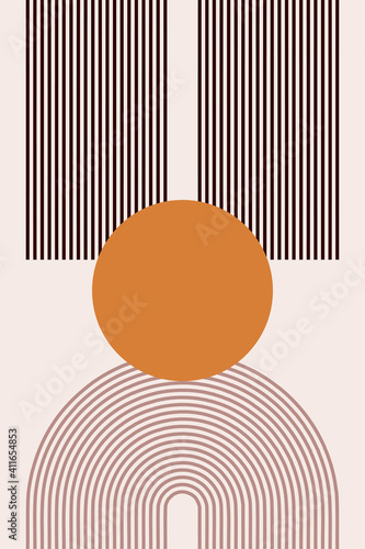 Mid century modern print. Boho graphic design for t shirt print, dorm wall decor, magazin cover, shop flyer page etc