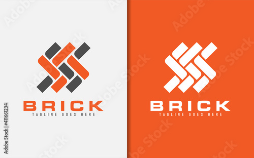 Abstract Initial Letter S Form made of Brick Shape. Usable For Business and Brand Company. Vector Logo Illustration.