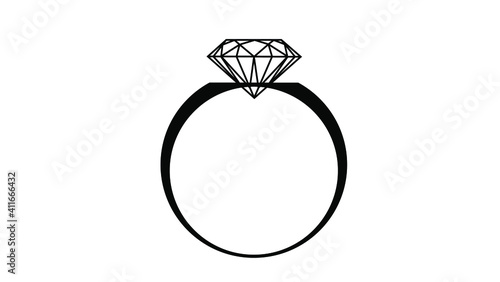 Wedding ring, engagement diamond ring icon, vector EPS10 illustration. Commercial used.