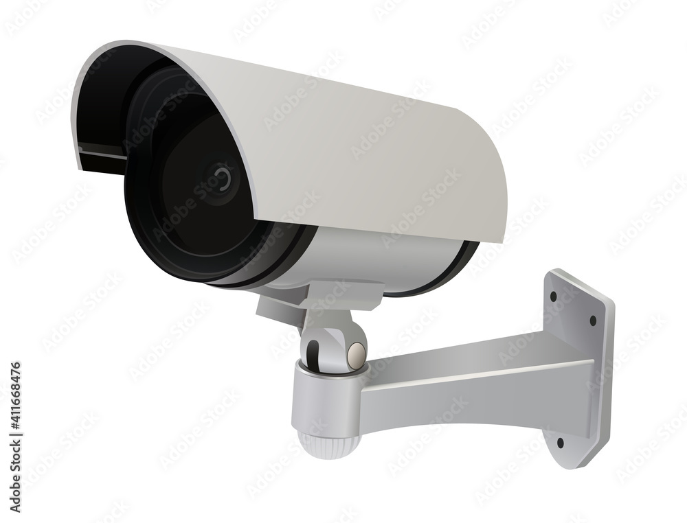The surveillance camera is a white tube that is usually attached to a vertical board or wall The surveillance camera is a white tube that is usually attached to a vertical board or wall