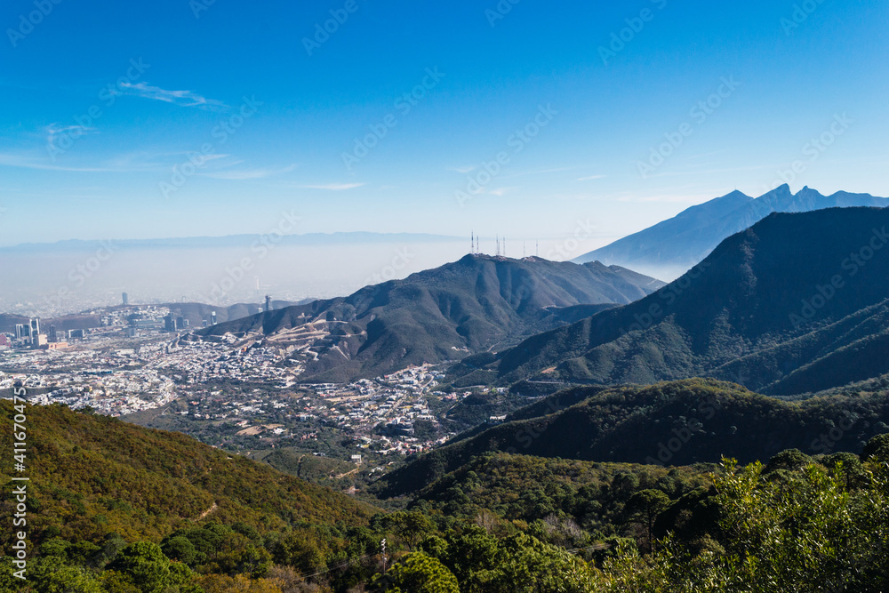 The view of Monterrey Mexico from afar