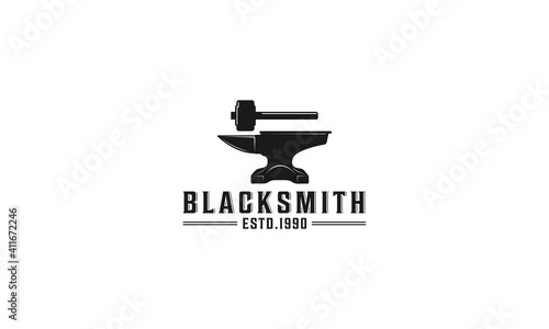 blacksmith labels and design elements. Isolated vector illustration.
